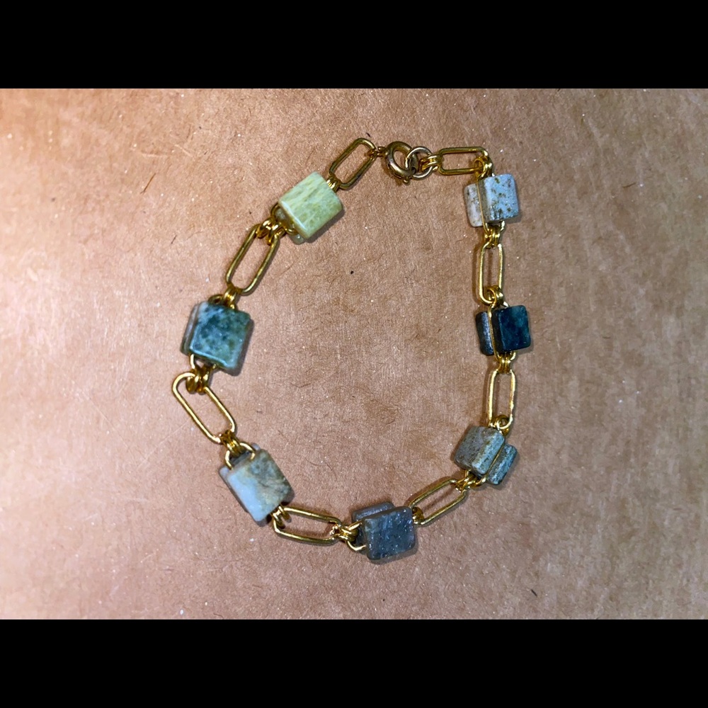 Vintage green gem bracelet